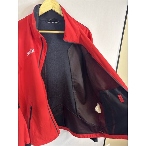 Swix Hydra-Vent Men’s M Red Black Running Training Softshell Jacket Zip Pockets - Picture 7 of 8